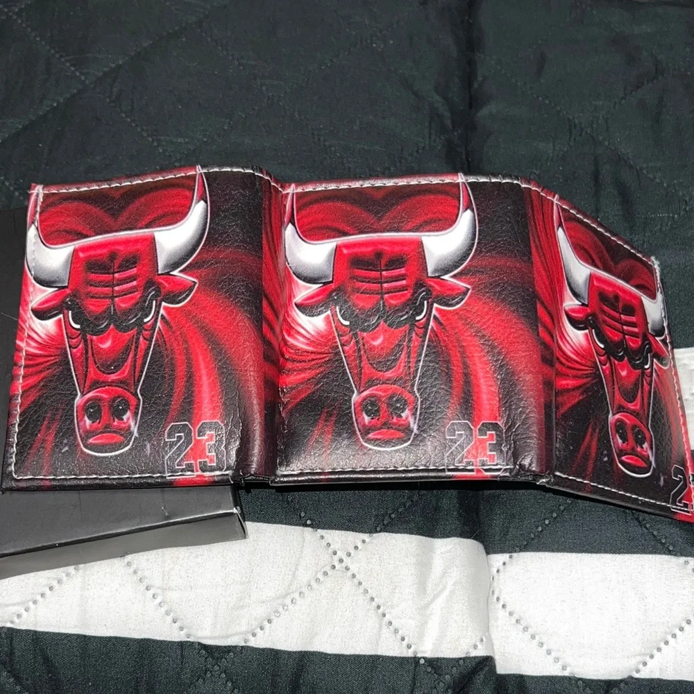 Hand Crafted Vegan Leather Wallet - Red and Black Jordan